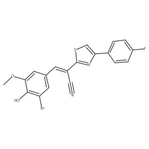 (E)-3-(3-bromo-4-hydroxy-5-methoxyphenyl)-2-(4-(4-fluorophenyl)thiazol-2-yl)acrylonitrile结构式