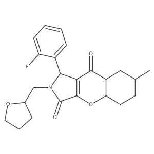 1-(2-fluorophenyl)-7-methyl-2-(oxolan-2-ylmethyl)-4a,5,6,7,8,8a-hexahydro-1H-chromeno[2,3-c]pyrrole-3,9-dione Structure