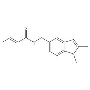 (Z)-N-((1,2-dimethyl-1H-indol-5-yl)methyl)but-2-enamide结构式