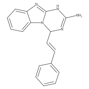 4-[(E)-2-phenylvinyl]-1,4-dihydro[1,3,5]triazino[1,2-a]benzimidazol-2-amine结构式