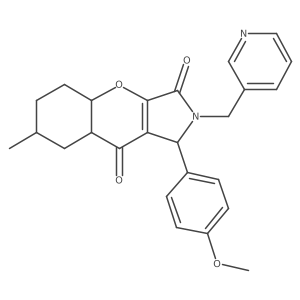 1-(4-methoxyphenyl)-7-methyl-2-(pyridin-3-ylmethyl)-4a,5,6,7,8,8a-hexahydro-1H-chromeno[2,3-c]pyrrole-3,9-dione结构式