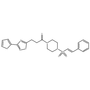 1-[4-(2-Phenylethenesulfonyl)piperazin-1-yl]-3-[3-(thiophen-2-yl)-1,2,4-oxadiazol-5-yl]propan-1-one Structure