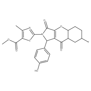 methyl 2-[7-fluoro-1-(4-hydroxyphenyl)-3,9-dioxo-4a,5,6,7,8,8a-hexahydro-1H-chromeno[2,3-c]pyrrol-2-yl]-4-methyl-1,3-thiazole-5-carboxylate Structure
