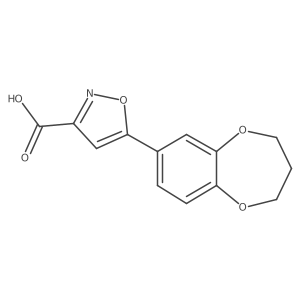 5-(3,4-dihydro-2H-benzo[b][1,4]dioxepin-7-yl)isoxazole-3-carboxylic acid结构式