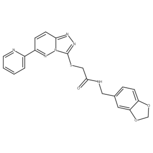N-[(2H-1,3-benzodioxol-5-yl)methyl]-2-{[6-(pyridin-2-yl)-[1,2,4]triazolo[4,3-b]pyridazin-3-yl]sulfanyl}acetamide结构式