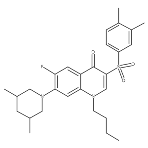 1-Butyl-3-(3,4-dimethylbenzenesulfonyl)-7-(3,5-dimethylpiperidin-1-yl)-6-fluoro-1,4-dihydroquinolin-4-one Structure