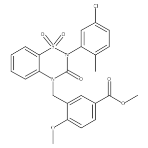 methyl 3-((2-(5-chloro-2-methylphenyl)-1,1-dioxido-3-oxo-2H-benzo[e][1,2,4]thiadiazin-4(3H)-yl)methyl)-4-methoxybenzoate结构式