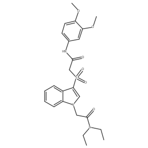 2-(3-((2-((3,4-dimethoxyphenyl)amino)-2-oxoethyl)sulfonyl)-1H-indol-1-yl)-N,N-diethylacetamide Structure