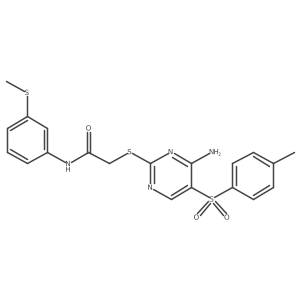2-((4-amino-5-tosylpyrimidin-2-yl)thio)-N-(3-(methylthio)phenyl)acetamide Structure