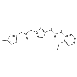 2-(2-(3-(2-methoxyphenyl)ureido)thiazol-4-yl)-N-(4-methylthiazol-2-yl)acetamide结构式