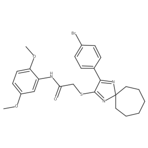 2-{[3-(4-Bromophenyl)-1,4-diazaspiro[4.6]undeca-1,3-dien-2-YL]sulfanyl}-N-(2,5-dimethoxyphenyl)acetamide结构式