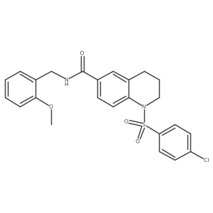 1-((4-Chlorophenyl)sulfonyl)-N-(2-methoxybenzyl)-1,2,3,4-tetrahydroquinoline-6-carboxamide结构式