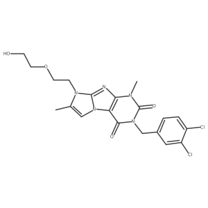 3-(3,4-dichlorobenzyl)-8-(2-(2-hydroxyethoxy)ethyl)-1,7-dimethyl-1H-imidazo[2,1-f]purine-2,4(3H,8H)-dione结构式