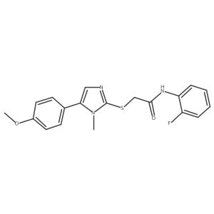 N-(2-fluorophenyl)-2-((5-(4-methoxyphenyl)-1-methyl-1H-imidazol-2-yl)thio)acetamide结构式
