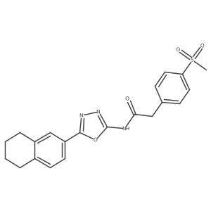 2-(4-methanesulfonylphenyl)-N-[5-(5,6,7,8-tetrahydronaphthalen-2-yl)-1,3,4-oxadiazol-2-yl]acetamide Structure