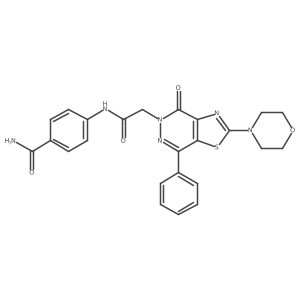 4-(2-(2-morpholino-4-oxo-7-phenylthiazolo[4,5-d]pyridazin-5(4H)-yl)acetamido)benzamide结构式