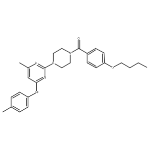 2-[4-(4-butoxybenzoyl)piperazin-1-yl]-6-methyl-N-(4-methylphenyl)pyrimidin-4-amine Structure