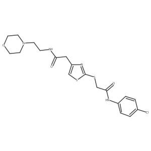 N-(4-chlorophenyl)-2-((4-(2-((2-morpholinoethyl)amino)-2-oxoethyl)thiazol-2-yl)thio)acetamide结构式