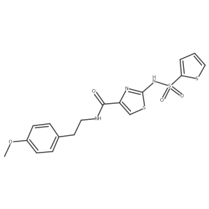 N-(4-methoxyphenethyl)-2-(thiophene-2-sulfonamido)thiazole-4-carboxamide结构式