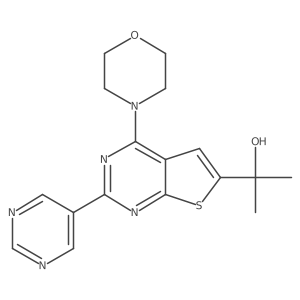 2-(4-Morpholino-2-(pyrimidin-5-yl)thieno[2,3-d]pyrimidin-6-yl)propan-2-ol Structure
