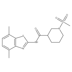 N-(4,7-dimethylbenzo[d]thiazol-2-yl)-1-(methylsulfonyl)piperidine-3-carboxamide结构式