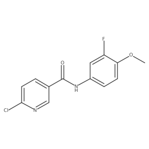6-chloro-N-(3-fluoro-4-methoxyphenyl)pyridine-3-carboxamide结构式