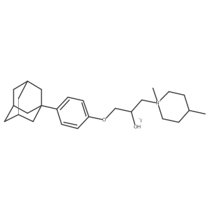 1-{3-[4-(Adamantan-1-yl)phenoxy]-2-hydroxypropyl}-1,4-dimethylpiperidin-1-ium iodide结构式
