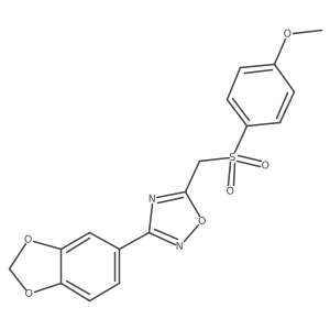 3-(Benzo[d][1,3]dioxol-5-yl)-5-(((4-methoxyphenyl)sulfonyl)methyl)-1,2,4-oxadiazole Structure