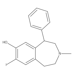 1H-3-Benzazepin-7-ol, 2,3,4,5-tetrahydro-8-(iodo-123I)-3-methyl-5-phenyl-, (R)- Structure