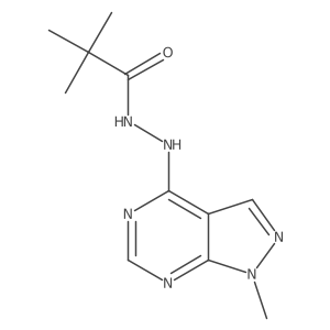 2,2-dimethyl-N'-(1-methyl-1H-pyrazolo[3,4-d]pyrimidin-4-yl)propanehydrazide Structure