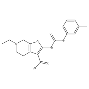 6-Ethyl-2-{[(3-methylphenyl)carbamoyl]amino}-4,5,6,7-tetrahydrothieno[2,3-c]pyridine-3-carboxamide Structure