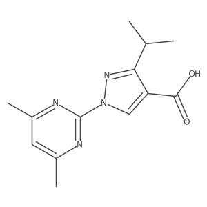 1-(4,6-dimethylpyrimidin-2-yl)-3-(propan-2-yl)-1H-pyrazole-4-carboxylic acid结构式