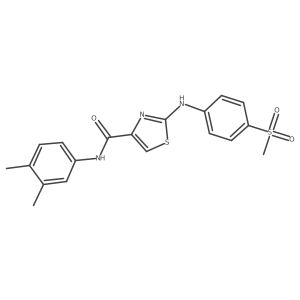 N-(3,4-dimethylphenyl)-2-((4-(methylsulfonyl)phenyl)amino)thiazole-4-carboxamide结构式
