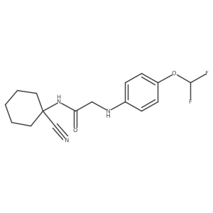 N-(1-cyanocyclohexyl)-2-{[4-(difluoromethoxy)phenyl]amino}acetamide结构式