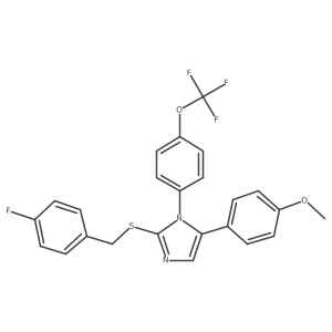 2-((4-fluorobenzyl)thio)-5-(4-methoxyphenyl)-1-(4-(trifluoromethoxy)phenyl)-1H-imidazole Structure
