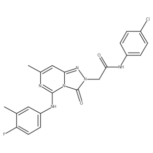 N-(4-chlorophenyl)-2-{5-[(4-fluoro-3-methylphenyl)amino]-7-methyl-3-oxo-2H,3H-[1,2,4]triazolo[4,3-c]pyrimidin-2-yl}acetamide结构式