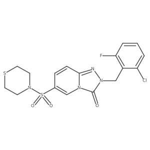 2-(2-chloro-6-fluorobenzyl)-6-(thiomorpholinosulfonyl)-[1,2,4]triazolo[4,3-a]pyridin-3(2H)-one Structure