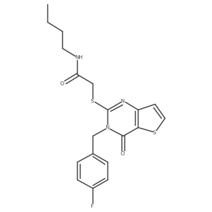 N-butyl-2-({3-[(4-fluorophenyl)methyl]-4-oxo-3H,4H-thieno[3,2-d]pyrimidin-2-yl}sulfanyl)acetamide结构式