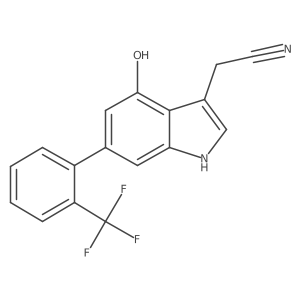 4-Hydroxy-6-(2-(trifluoromethyl)phenyl)indole-3-acetonitrile Structure