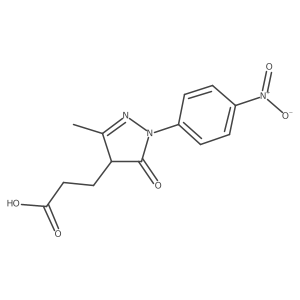 3-[3-Methyl-1-(4-nitrophenyl)-5-oxo-4,5-dihydro-1H-pyrazol-4-yl]propanoic acid结构式