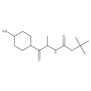 tert-butyl N-[(2S)-1-(4-aminopiperidin-1-yl)-1-oxopropan-2-yl]carbamate Structure