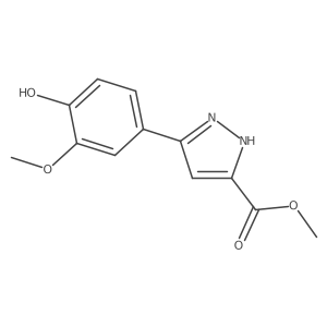 methyl 3-(4-hydroxy-3-methoxyphenyl)-1H-pyrazole-5-carboxylate结构式