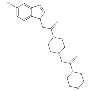 2-(5-bromo-1H-indol-1-yl)-1-{4-[2-(morpholin-4-yl)-2-oxoethyl]piperazin-1-yl}ethanone结构式