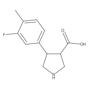 4-(3-Fluoro-4-methylphenyl)pyrrolidine-3-carboxylic acid结构式
