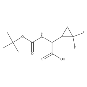 [(Tert-butoxycarbonyl)amino](2,2-difluorocyclopropyl)acetic acid结构式