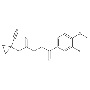 N-(1-cyanocyclopropyl)-4-(3-fluoro-4-methoxyphenyl)-4-oxobutanamide结构式