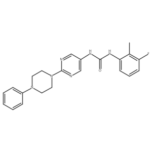 1-(3-Fluoro-2-methylphenyl)-3-[2-(4-phenylpiperazin-1-yl)pyrimidin-5-yl]urea结构式