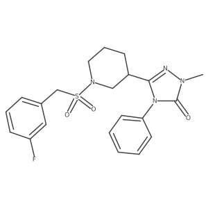 3-(1-((3-fluorobenzyl)sulfonyl)piperidin-3-yl)-1-methyl-4-phenyl-1H-1,2,4-triazol-5(4H)-one Structure