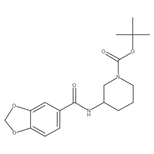 (S)-tert-butyl 3-(benzo[d][1,3]dioxole-5-carboxamido)piperidine-1-carboxylate结构式