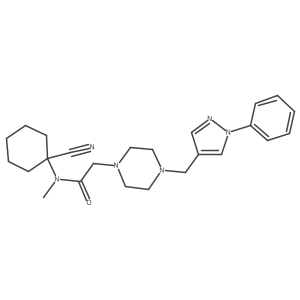 N-(1-cyanocyclohexyl)-N-methyl-2-{4-[(1-phenyl-1H-pyrazol-4-yl)methyl]piperazin-1-yl}acetamide Structure